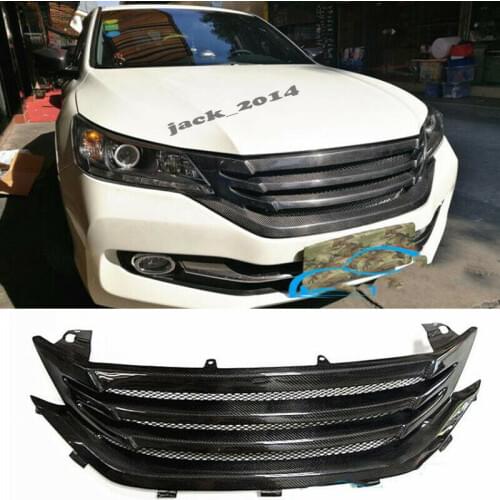 Auto Part Real Carbon Fiber Front Grille Grill For Honda Accord 9th 2014-2015
