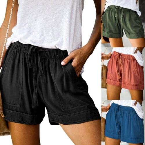 Sexy High Waist Casual Shorts Monochrome Loose Womens Shorts High Waist Lace Up Wide Leg Shorts 2021 Summer Womens Shorts