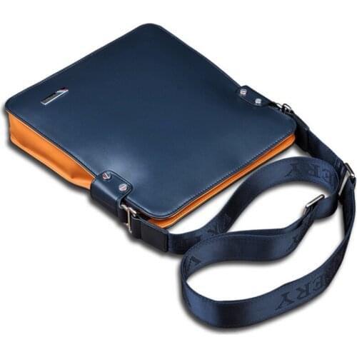 PU Mens Stitching Color Fashion Classic Simple Design Messenger Bag Business People Travel High Quality Messenger Bag