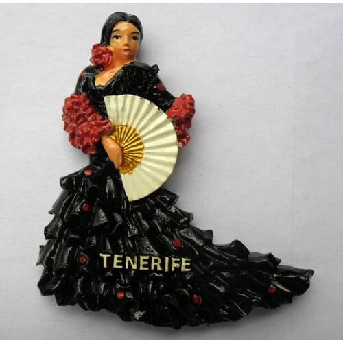 QIQIPP Spain Travel Souvenir Fridge pastes Spanish quintessence flamenco dance home decoration magnet Travel Gift