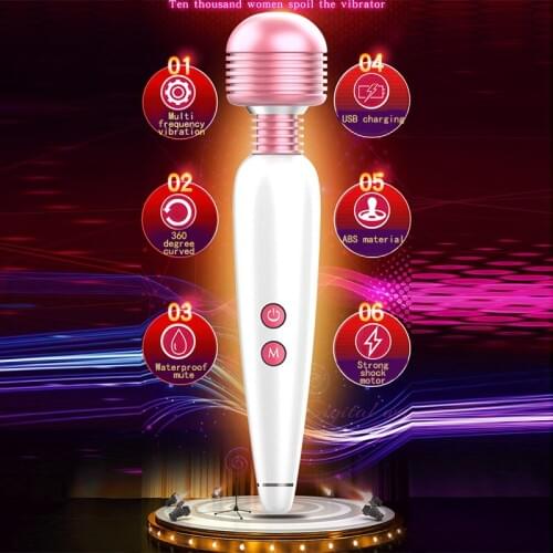 Adjustable Powerful Quiet Vibration Massager AV Vibrator for Women USB Charging Sex Toys Vagina Clitoris Stimulator Adult Toy