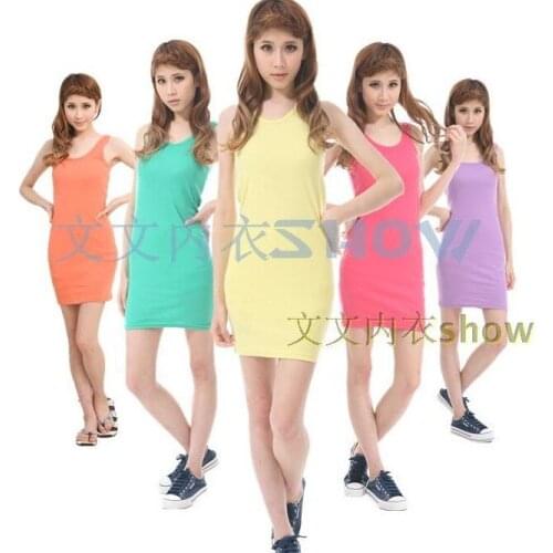 Womens Plain Ribbed Vest Tops Ladies Strappy Long Stretch Rib Top Casual T-Shirt Lady Sleeveless Long Tank Vest Tops 2pcs/lot