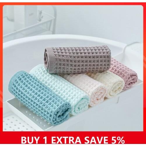 YIANSHU 100% Cotton 6 Colors Waffle Towel Plain Colour Soft And Comfortable Water Sucking Strong Travel Home Towel 34x72CM