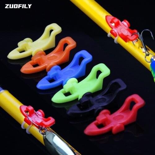 1 SET Plastic Fishing Hook Keeper Lure Bait Safety Holder With Rubber RingsPortable Fishing Bait Fixed Gear Easy-Fishing Tackle