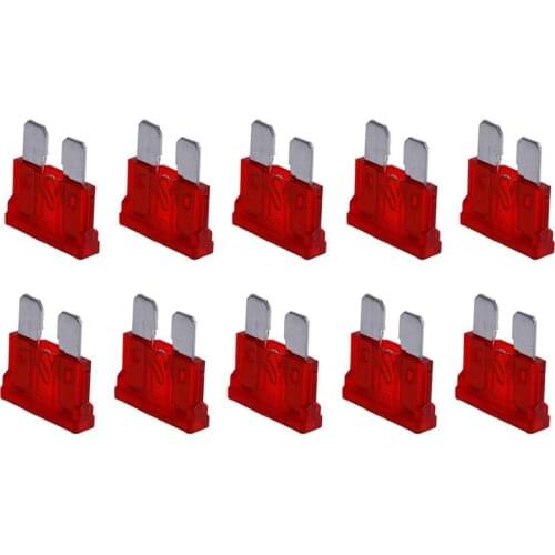 10Pcs Blade Fusibles Standard 10AMP Rouge 10A Flat Fuse Car Moto Bike Auto Dropshipping