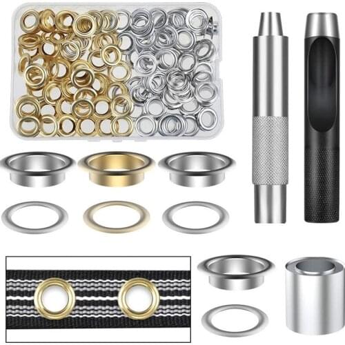 100sets Meetee 12mm Metal Eyelet Buckles Holes Clothes Eye Installation Tool O Ring Clip Hook DIY Hardware Accessories