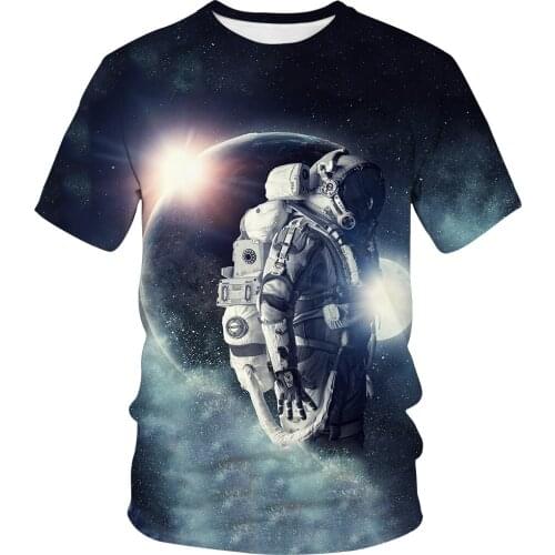 2020 Hot Sales New summer mens 3DT shirt fashion 3D printed starry astronaut T-shirt street casual mens Tops Free shipping