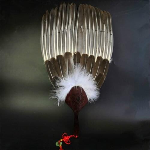Asian Style Retro Goose Feather Fan Classical Craft Gossip Feather Hand Fan Performance Props Abanicos Para Boda Yelpaze