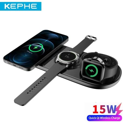 15W Wireless Charger Stand 5 in1 Qi Fast Charging Dock Station For Apple iWatch 6 5 4 3 2 1 AirPods Pro iPhone 11 XS XR X