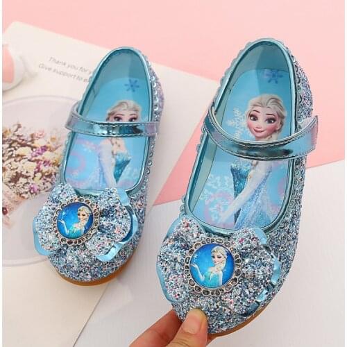 Disney Elsa Princess Girls Sandals Frozen Cartoon Dress Shoes For Girls Fashion Party Shoes With Christmas Gift