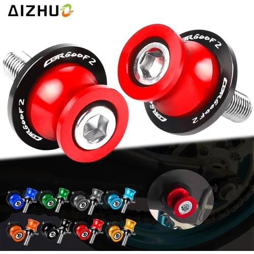 FOR HONDA CBR600 CBR 600 F2 1991-1994 1993 1994 Motorcycle Accessories 8MM Swingarm Spools Stand Screws CNC Aluminum With LOGO