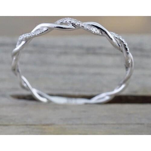 Double Fair Simple Zircon Thin Dainty Rings For Woman Girls Party Gift Elegant Yellow Gold Bridal Wedding Finger Jewelry DZR018