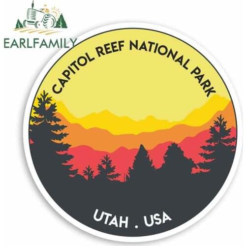 EARLFAMILY 13cm x 13cm for Capitol Reef National Park Funny Car Stickers RV VAN 3D DIY Fine Decal Vinyl JDM Truck Graphics