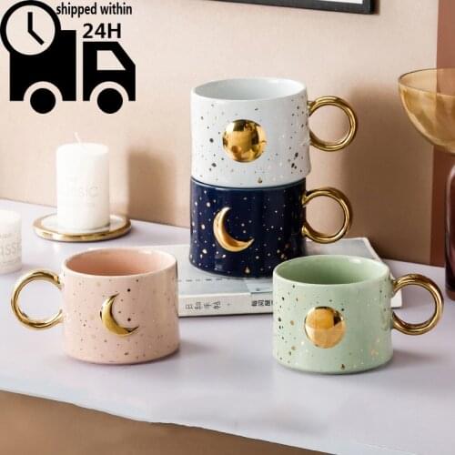 New Arrival Fashion Ceramic Coffee Mug 300ml/400ml Star Couple Cup Nordic Office Teacup