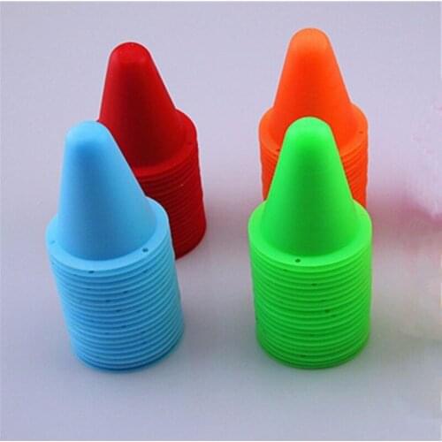 Soft round head skating cone for inline skates sports blue green orange red yellow pink