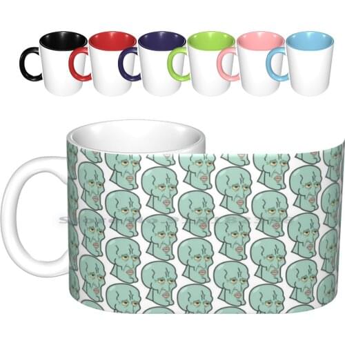 Handsome Squidward ( Hd ) Ceramic Mugs Coffee Cups Milk Tea Mug Squidward Handsome Handsome Squidward Funny Meme Patrick