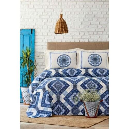 Levni Double Duvet Cover Set Pillow Set 100 Cotton Blue Free Shipping