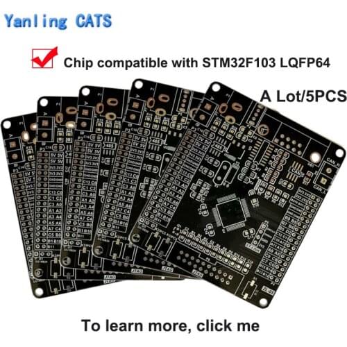 STM32F103 Empty Development Board Arm Cortex M3 for DIY Welding STM32F103RB RCT6 LQFP64 Pin with RS232 485 CAN 5PCS Zl-05
