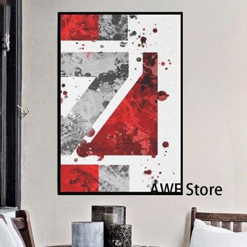 Mass Effect - N7 (Lite) Splatter canvas prints Poster Wall Art Picture Posters and Prints Canvas Painting for Room Home Décor