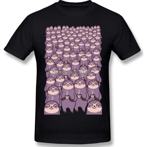 Men Relax Funny Humor Fashion Internet Slang Black T-Shirt Sloth-tastic! TShirt Pure Tees Harajuku Shirt