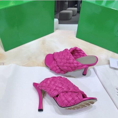 Fashion Luxury Womens Wave Sandals Mules High Heel Open Toe Slippers Thin Heels Sexy Slippers Ladies Sexy Designers Shoes Woman