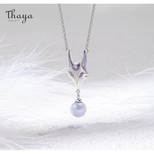 Thaya Fox Head Original Design Necklace Shell Beads Purple Animal Pendant Luxury Choker Engagement Party Fine Jewelry Gifts