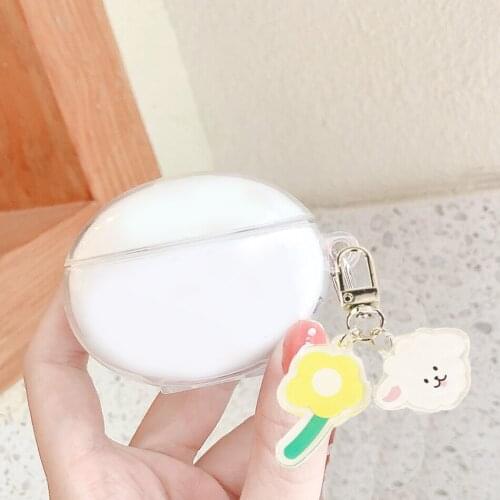 For Huawei Freebuds 4i 4 3 PRO Cute Flower Bear Cover Transparent Wireless Earphones Soft Cover Free Buds PRO Protection Case