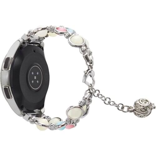 20/22mm Noctilucent Night Light Line Strap for Samsung Galaxy Watch 42/46mm/Active 2 1/Gear S3 Band Women Handmade Bead Bracelet