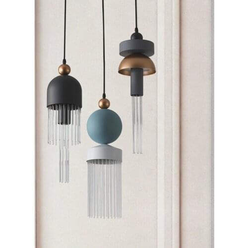 Romantic Hanging Lamps Lighting Modern Restaurant Chandeliers Nordic LED Glass Pendant Light Fixtures YHJ020412
