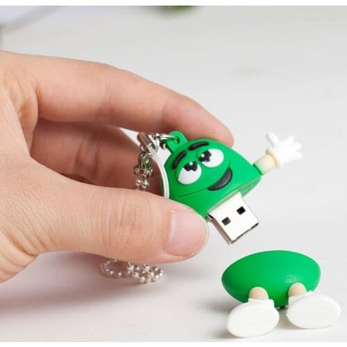 Chocolate M&M Pendrive Memory Stick Usb 2.0 Usb Flash Drive 4G 8G 16G Pen Drive 32GB 64G 128G 256G Flash Memory Card Disk On Key