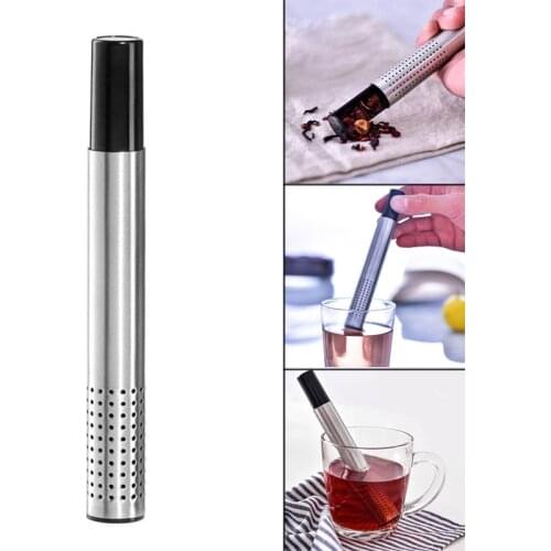 Stainless Steel Tea Infuser Strainer Stick Pipe Design Mesh Tea Filter Loose Leaf Strainers GQ999