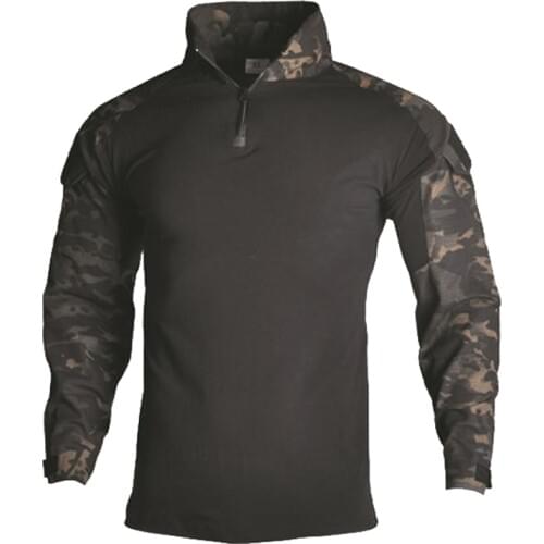 TAK YIYING Tactical Military Shirt Men Long Sleeve Solider Army Shirts Multicam Black Uniform T Shirts Combat