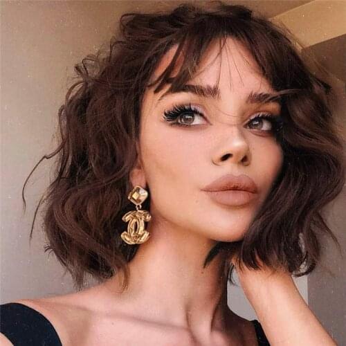 Silk Base Hair Topper Hairpieces with Bangs for Women Brown Human Hair Clip in Crown Toppers for Thinning Hair