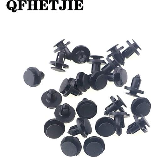 100Pcs Black Push-type Plastic Auto Fasteners Rivets Clips Vehicle Car Bumper Door Panel Fender Liner Clips Retainer