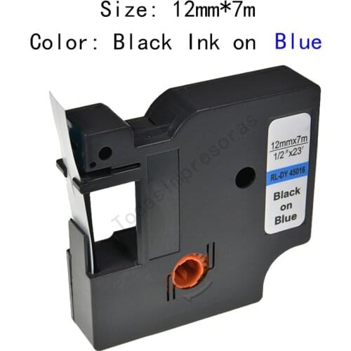 10PCS 45010 45013 45016 45017 45018 45019 Label Tape 12mm * 7m Cartridge Compatible for Dymo D1 LabelManager Writer 280 160 260P