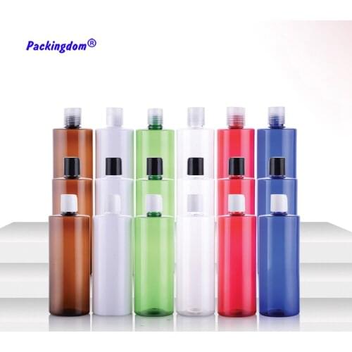 10pcs Plastic Empty Bottle Disc Top Cap Shower GEL Packaging Container Hand Washing Refillable Tube Lotion Shampoo Bottles 500ml