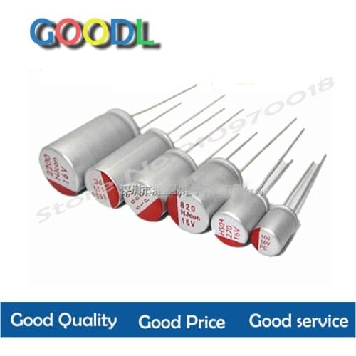 10 pces sólido capacitor eletrolítico dip 6.3v 10v 16v 100uf 150uf 220uf 270uf 330uf 470uf 560uf 680uf 820uf 1000uf 1200uf 1500u