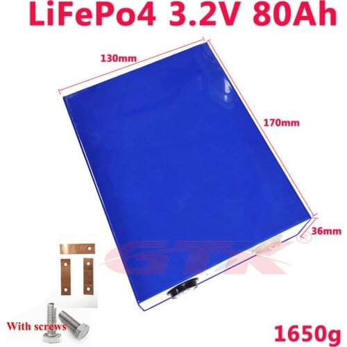 32pcs Brand new 80Ah lifepo4 3.2v cell LiFePo4 battery lithium High discharge Not 100Ah for EV RV pack diy solar lights motor