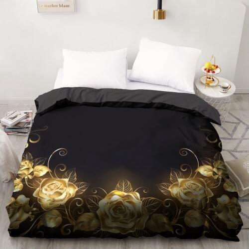 3D HD Printing Custom Duvet Cover Comforter/Quilt/Blanket case Twin Full Queen Bedding 240x220 200x220 Black Rose Bedclothes