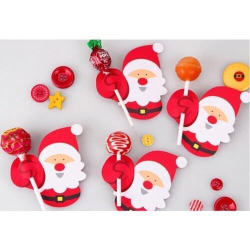 50pcs Penguin Santa Claus Lollipop Paper Card Decoration Birthday Party Christmas Decoration Candy Gift For Kids