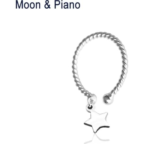 925 Sterling Silver Little Star Open Rings For Lady Fine Jewelry Trendy Birthday Gift Original Handmade Design Wear Comfortable