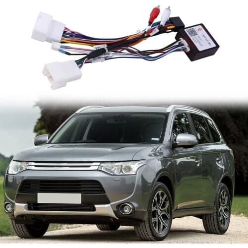 Car 16Pin Power Wiring Harness Cable Adapter with Canbus for Mitsubishi Outlander Pajero Install Android Stereo Player