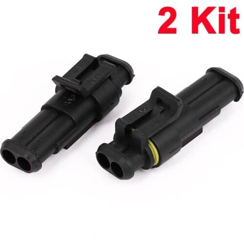 UXCELL Car Electrical 2 Way Waterproof Connector Plug 2 Kit