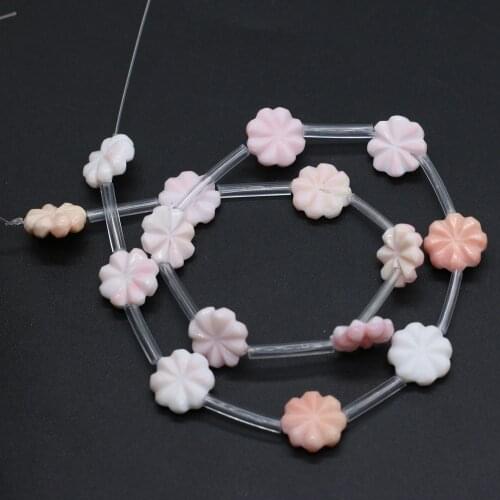 Natural sea shell mother-of-pearl flower-shaped loose spacer beads, used for jewelry making DIY bracelet necklace accessories