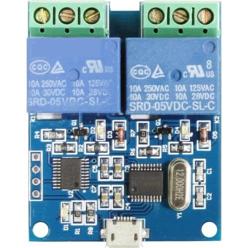 C Dual 2-way USB Relay Module USB Smart Control Switch