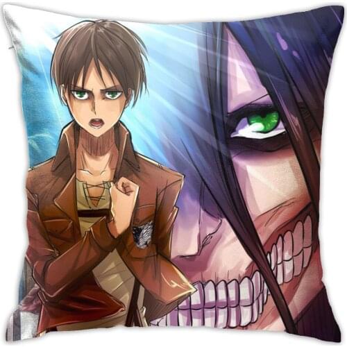 Attack On Titan Cushion Cover Pattern Print Pillow Case Attack On Titan Anime Vintage Decorative Sofa Chair Pillow Case