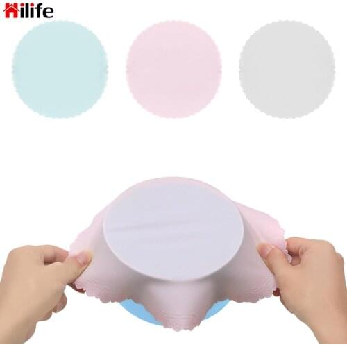 HILIFE Seal Vacuum Container Cover High Stretch Bowl Lid Food Fresh Keeping Saran Lid Reusable 1Pcs Food Grade Silicone Wrap