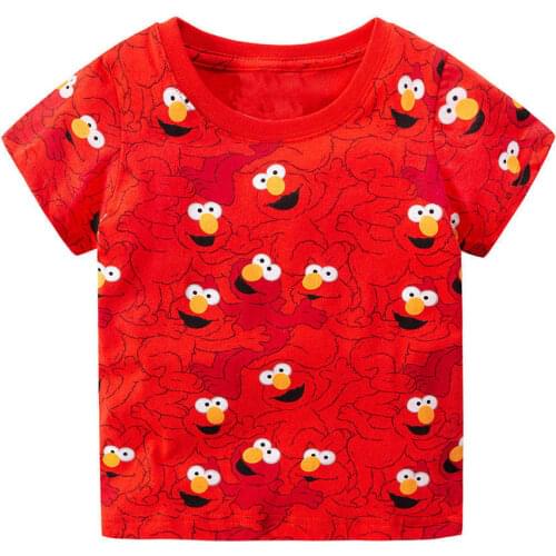 Jumping Meters 2018 Shirt Tops Baby Summer Clothes 100% Kids T-shirts For Boys Clothing Children Short Sleeve elmo sesame street