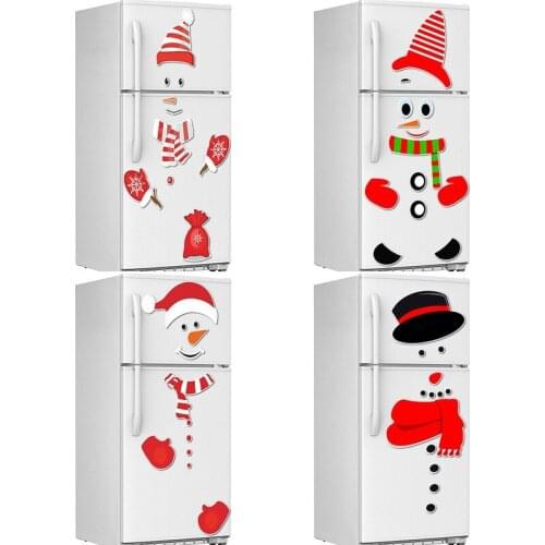 Christmas fridge magnet holiday home decoration snowman expression magnetic cartoon cute garage door