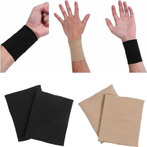 Unisex Compression Wrist Sleeves Spandex Sweatband WristBand Sports Yoga Sweat Absorb Arm Sleeves Towel Band Bracers Wrist Wrap
